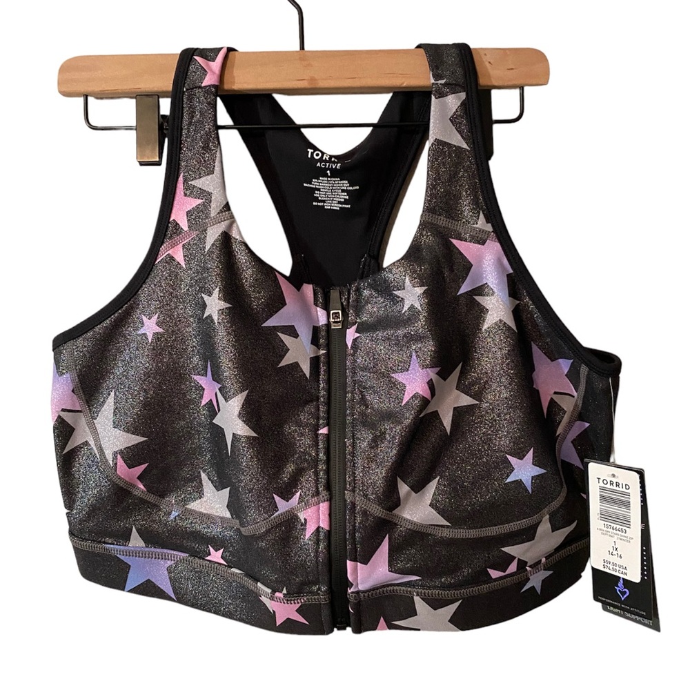 TORRID Activewear NWT Star Zip-Up sports bra